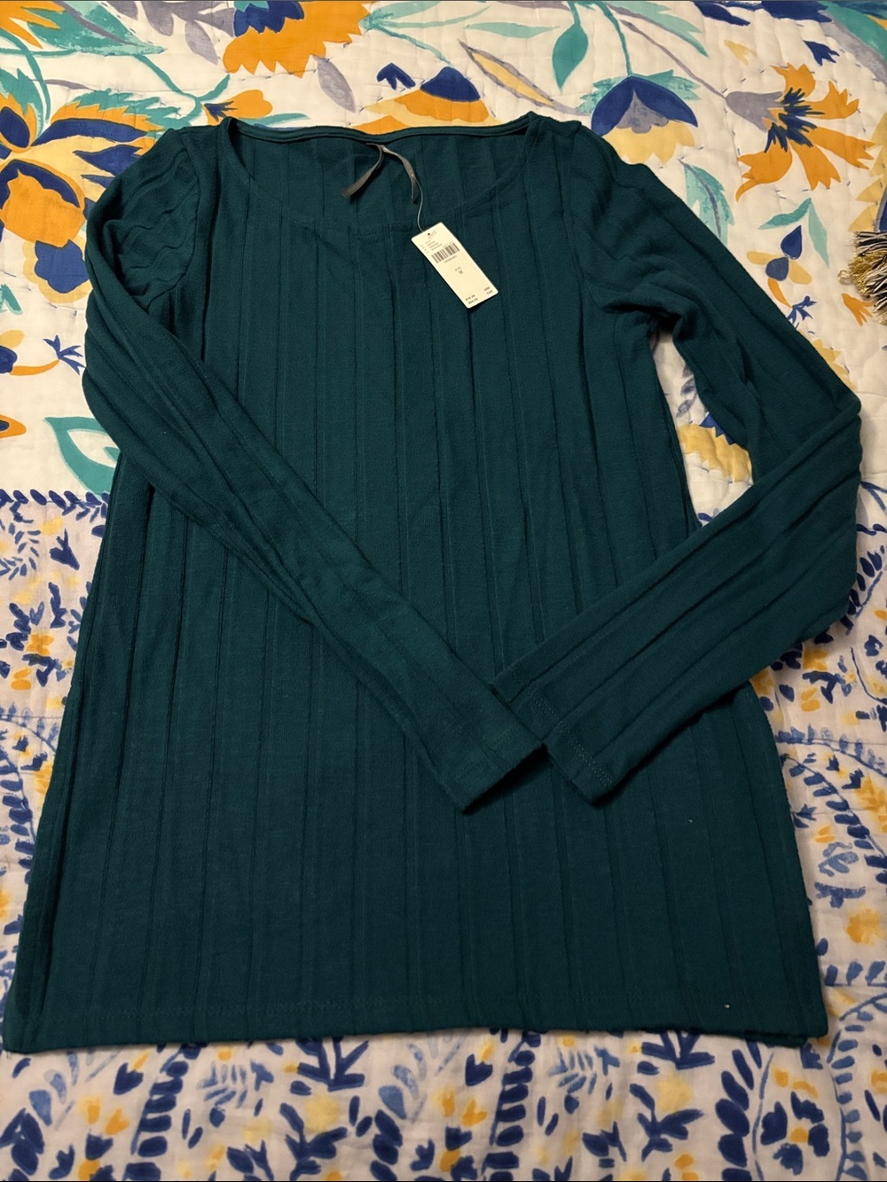 Women’s Ribbed Long-Sleeve anthropologie Sweater - Teal
